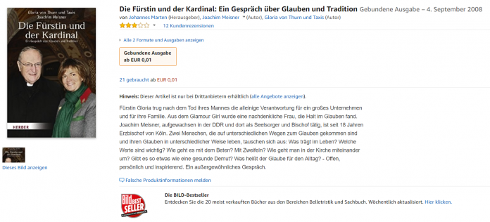 Die Fürstin und der Kardinal - Amazon Screenshot